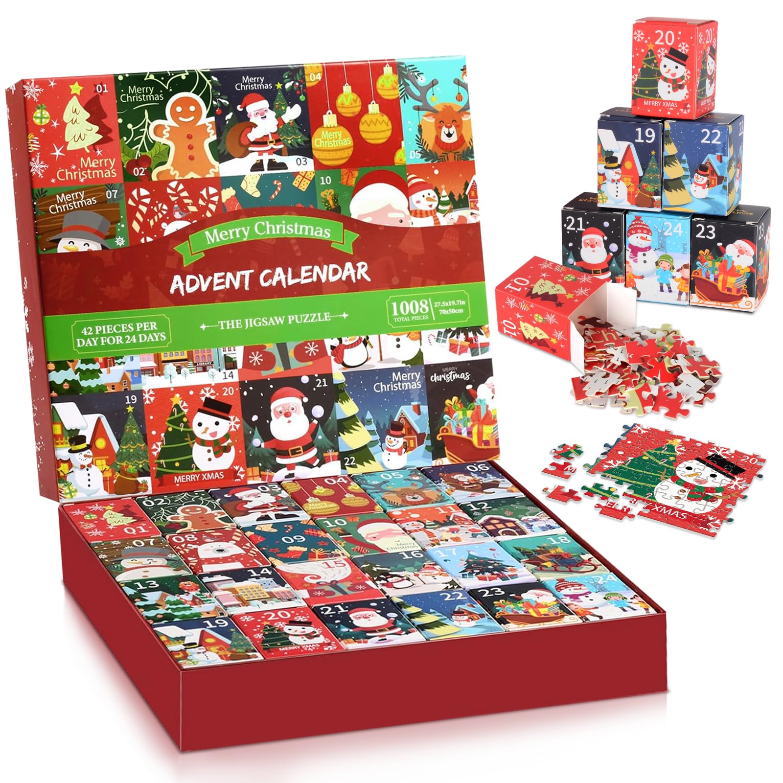 Cikiki Calendario dell'avvento 2025, 24 pezzi, regalo per babini per