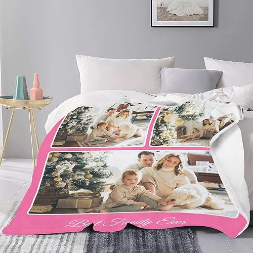 Miniatura 3 de Manta personalizada con fotos, manta personalizada de collage de fotos, suave, con mis propias fotos, manta personalizada regalos para mamá, papá,