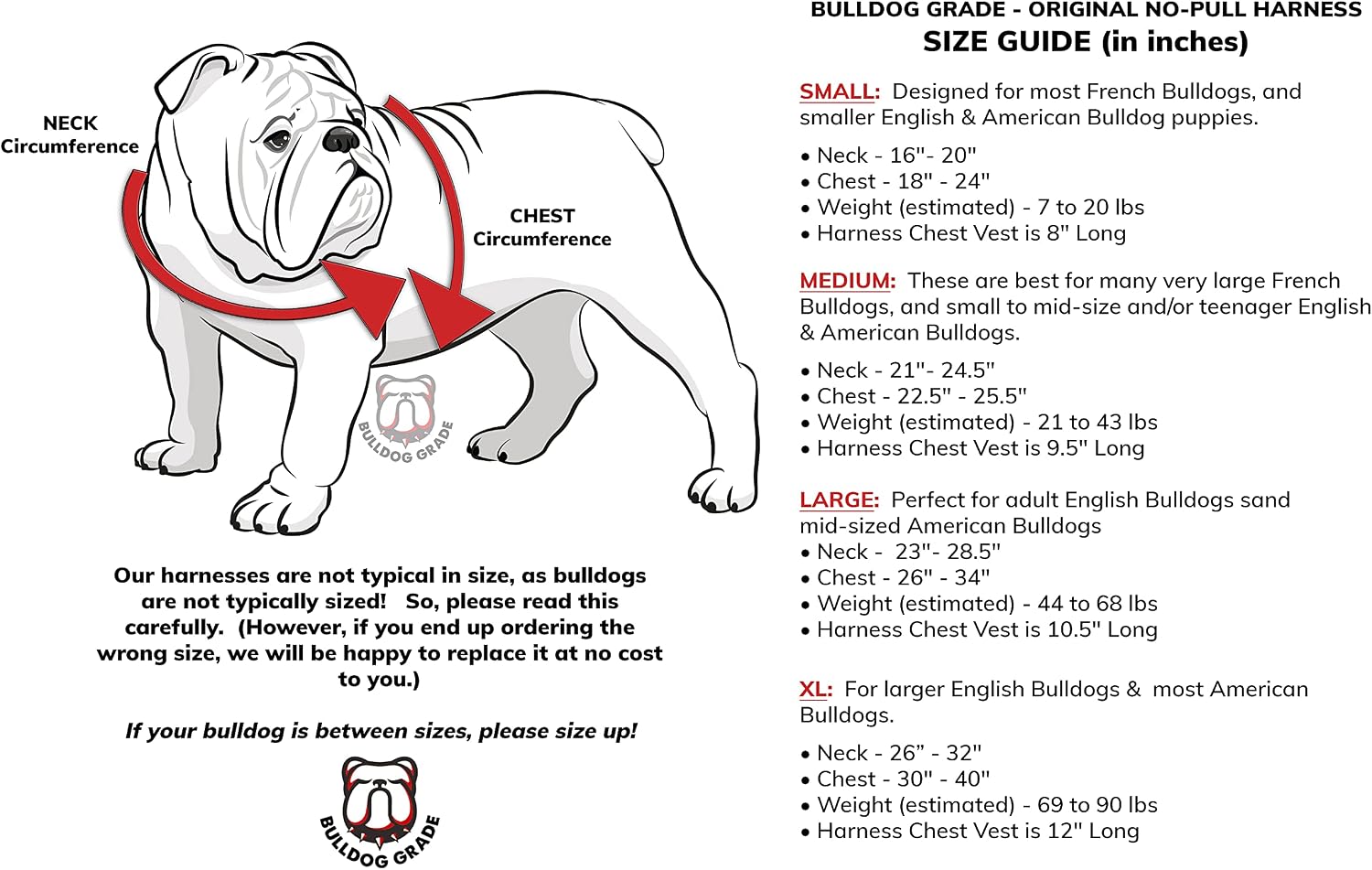 Bulldog Grade No Pull Dog Harness - Custom Fit, Reflective Vest Harnesses with Handle Designed for English Bulldogs, French Bulldogs, and American Bulldogs (Large, Panting Purple)
