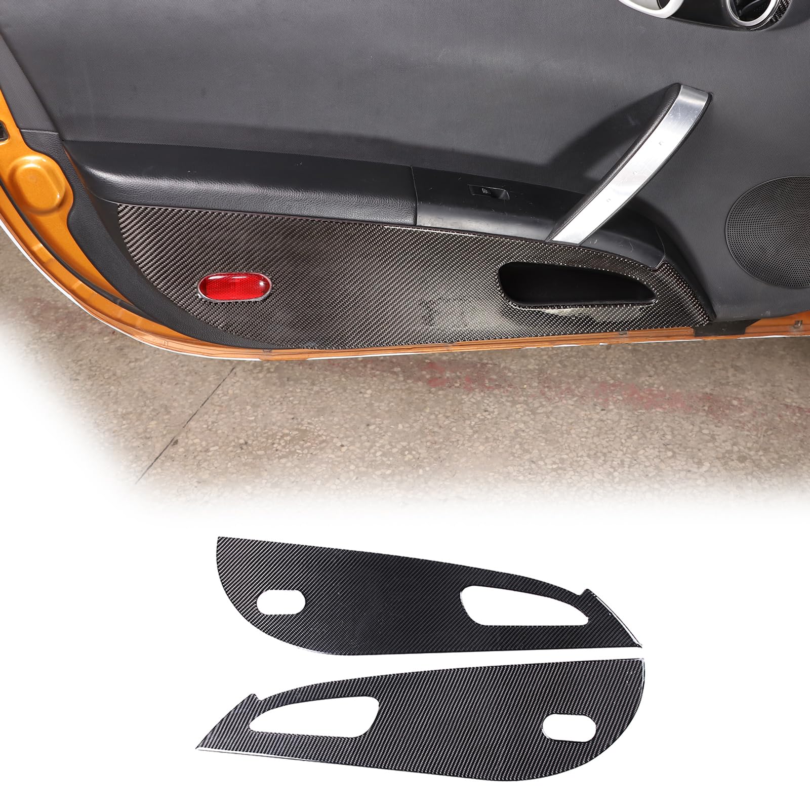 Sekhyna Car Door Anti Kick Mat Sticker Trim Compatible with Nissan 350Z 2003-2006 Car Interior Soft Carbon Fiber Sticker Trim Accessories 2PCS
