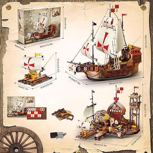 Miniatura 9 de HiWEEGO Conjunto de construcción de barcos