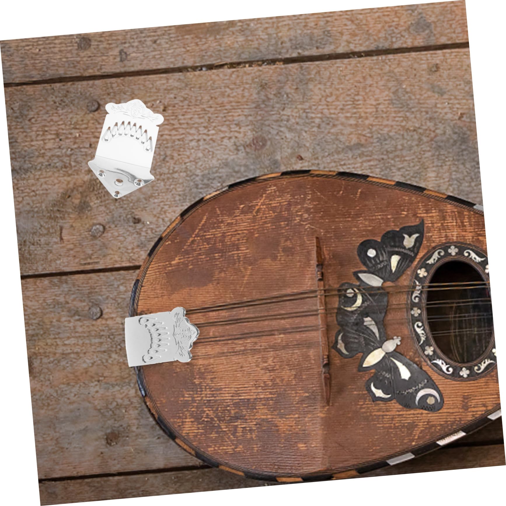 ifundom Mandolin Tailpiece Chromé Métal Pour Mandoline Cordes Remplacement