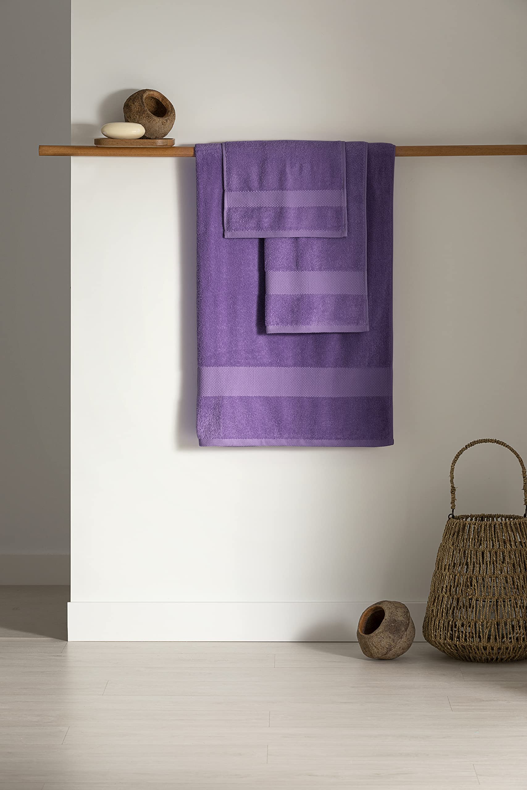 Paduana Badetuch-Set – 2 Stück, 100x150 Cm, 100% Gekämmte Baumwolle, 500 G/m² – Lila