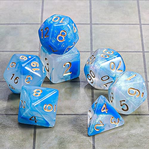 Miniatura 2 de CiaraQ DND - Juego de dados poliédricos con una bolsa de dados negra para juegos de mesa de rol D&D RPG MTG