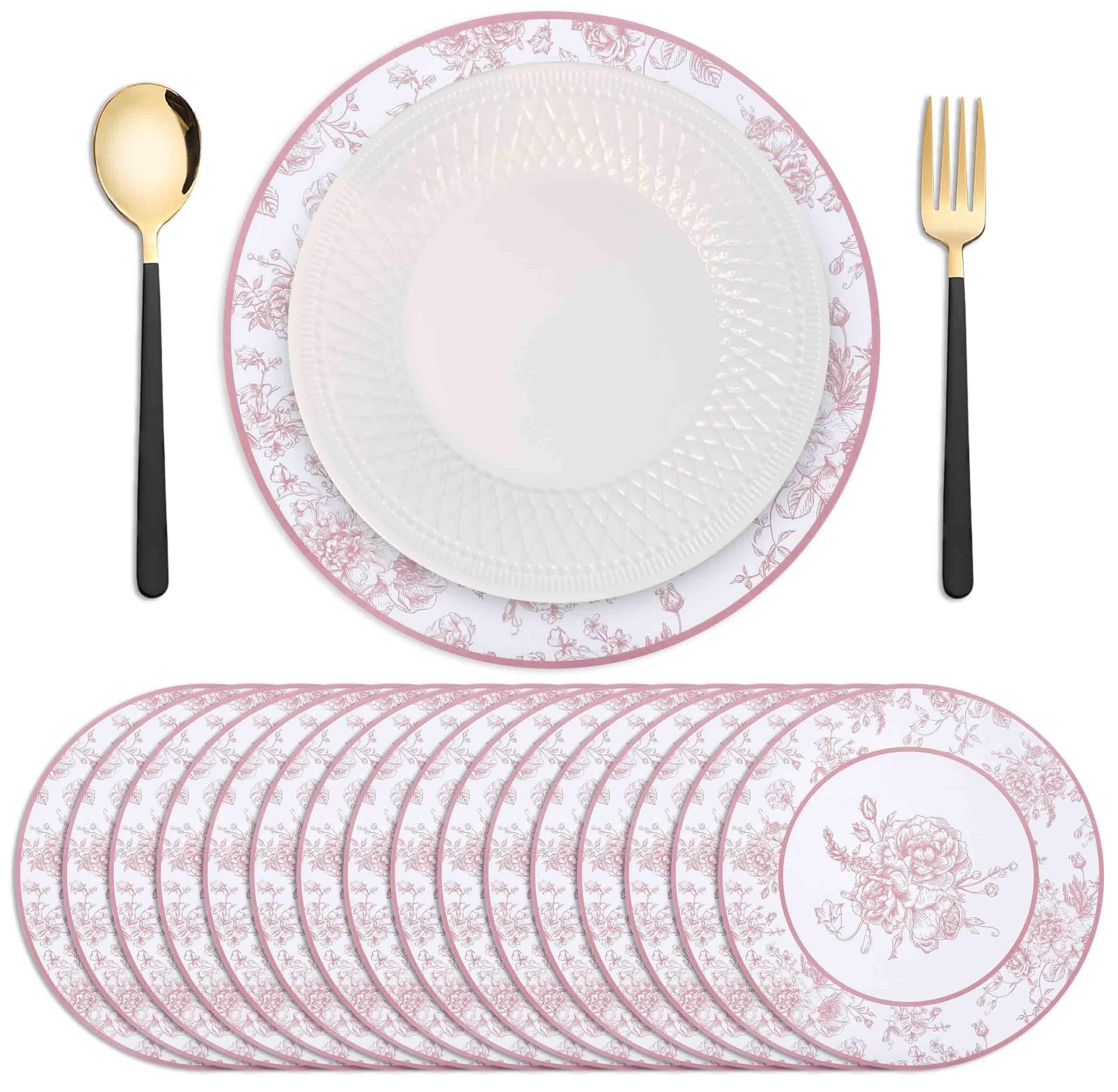 Amazon.com: Disposable Pink Floral Paper Table Mats 50 Pack 13.5