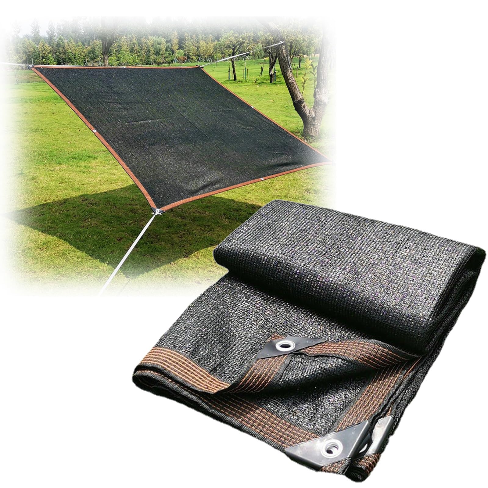 Breathable Shade Cloth Black Premium Mesh Shade Panel with Grommets for Plant Cover, Greenhouse, 90% Patio Shade Net Awning Shelter Heavy Duty Easier to Hang((33x39) ft)
