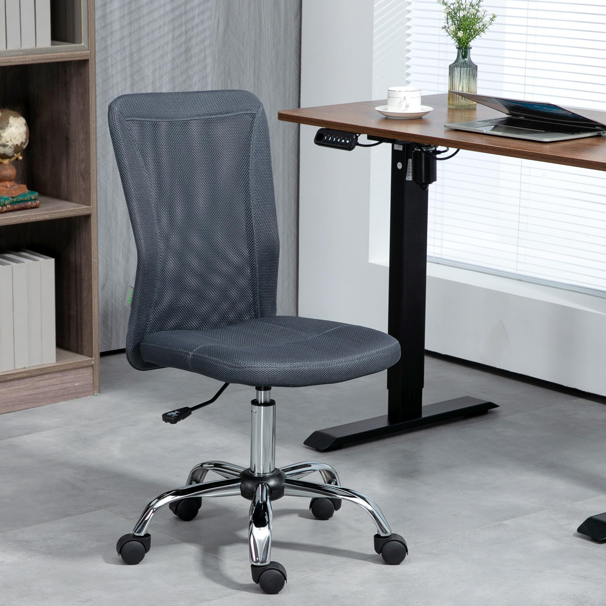 Vinsetto Sedia da ufficio ergonomica regolabile in altezza Grigio scuro