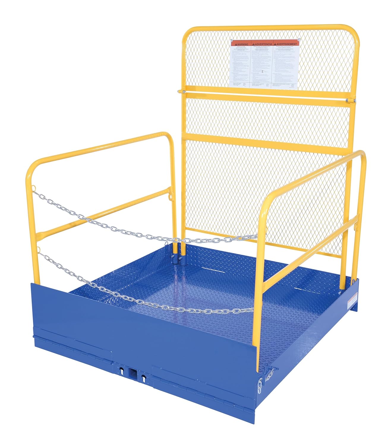 Vestil FTLP-5454-HR Steel Economical Portable Loading Platform with Handrails 54 in. x 54 in. 2000 Lb. Capacity Blue