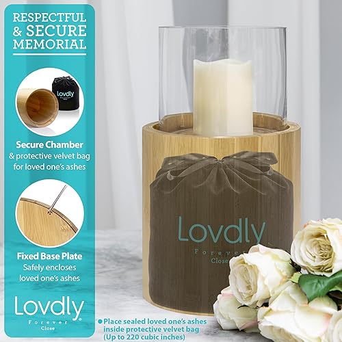 Miniatura 5 de Urna de cremación para cenizas humanas  Urnas de recuerdo para cenizas de adultos y mascotas  Urna decorativa hecha de base de madera de primera