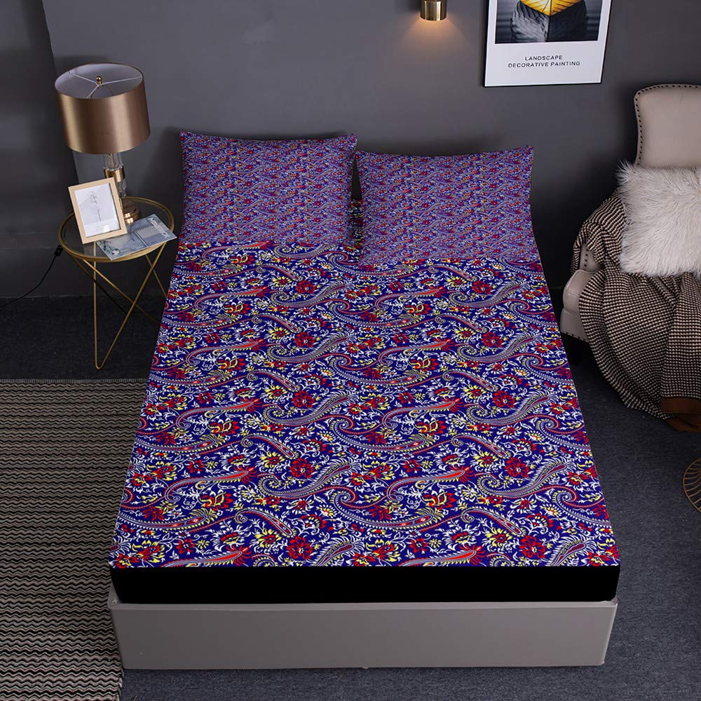 Drap housse violet 120x200 Paisley pour des nuits sereines sans plis dans votre lit