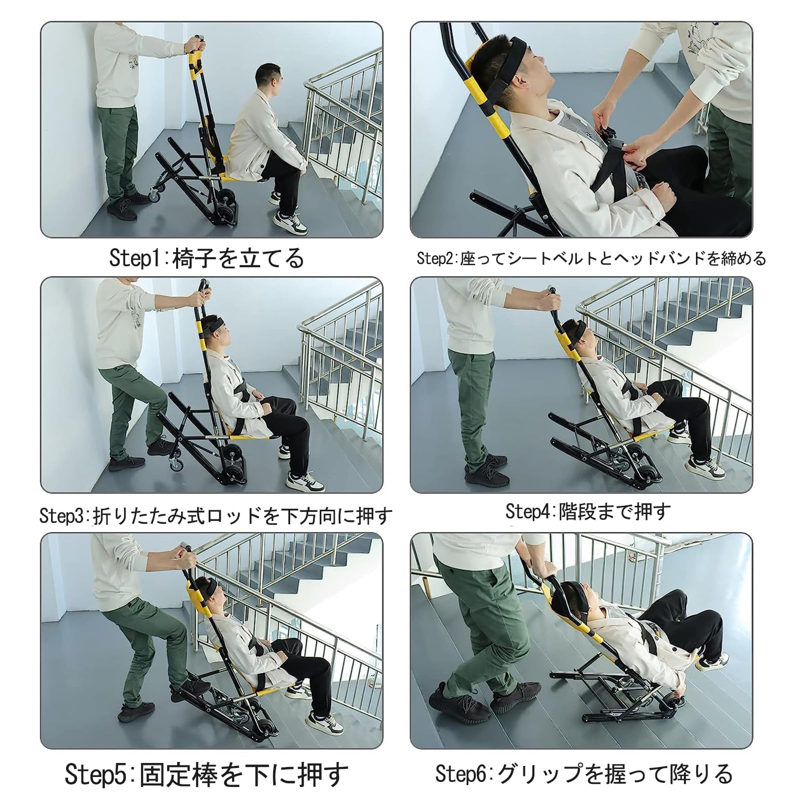 Amazon.co.jp: Gguwug 簡易担架 コンパクト介護用担架 ストレッチャー