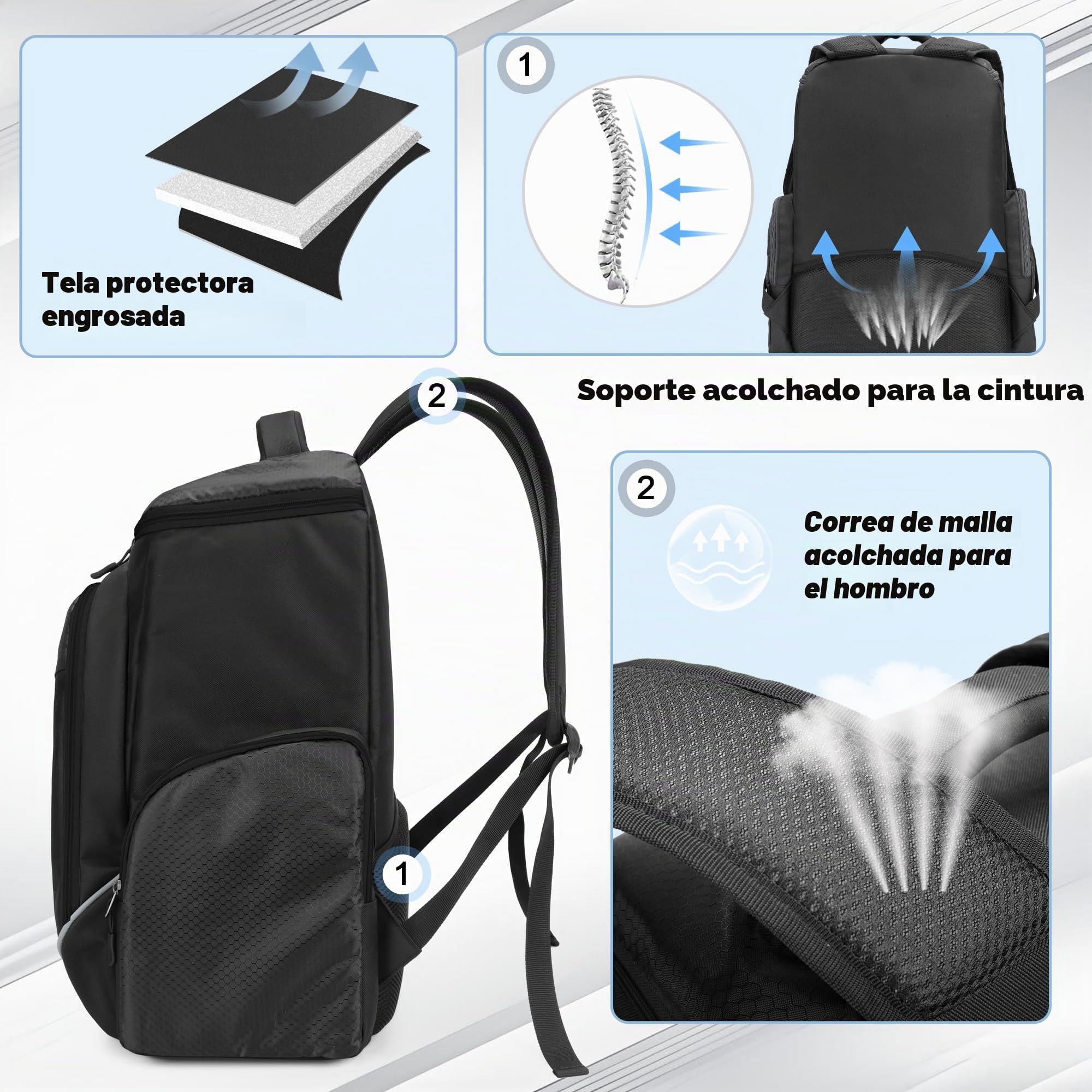 Trunab - Mochila para Videojuegos, Almacenamiento de Protección Compatible Con PS5, PS4, Xbox One, Bolsa de Viaje Con Bolsillos para Portátiles de 15,6