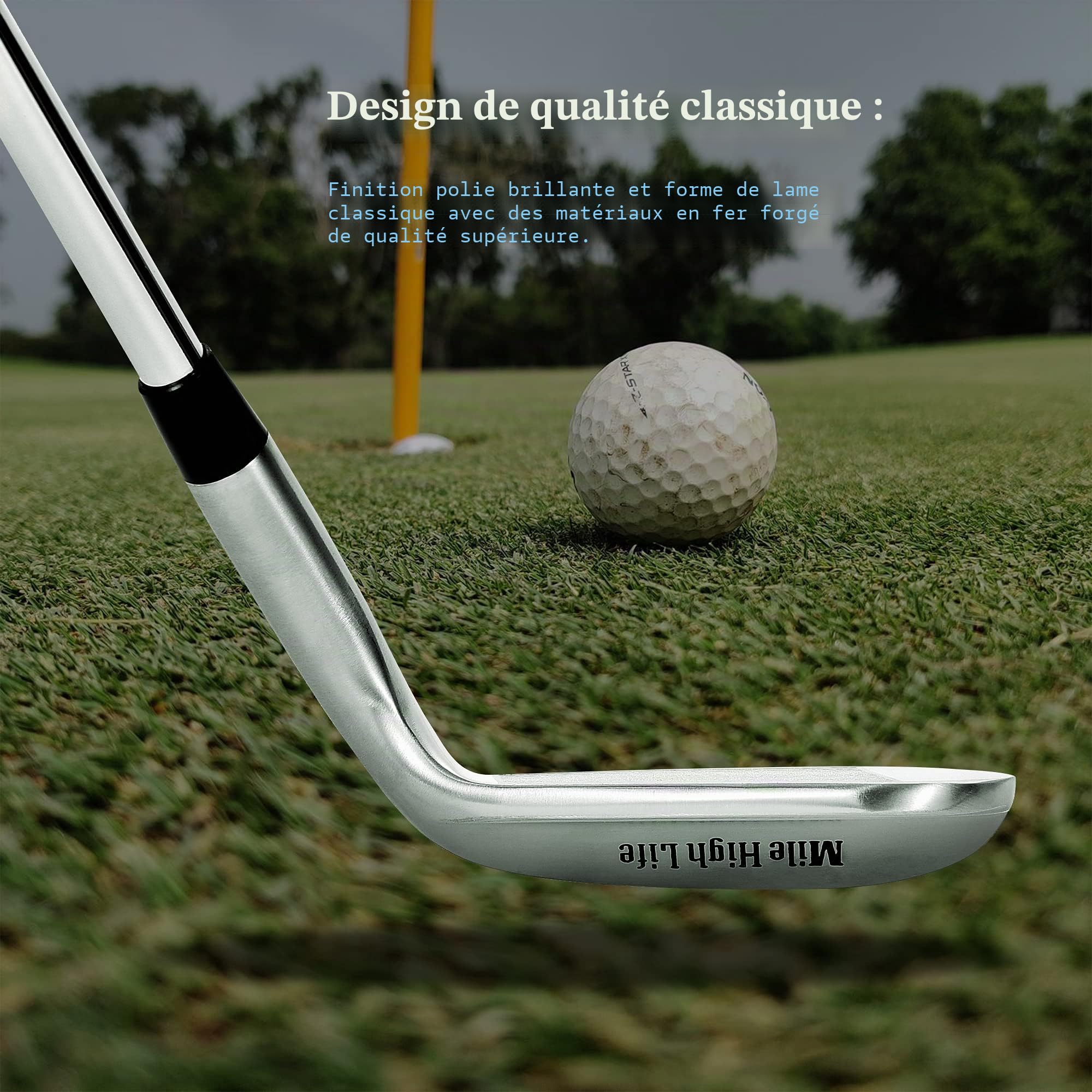Mile High Life | Ensembles de Cales de Sable de Golf d'entrée de Gamme | Ensembles de Coins de Golf pour débutants | Clubs de Golf Lob Wedge pour Hommes et Femmes (50/52/54/56/58/60/62/64 droitier)