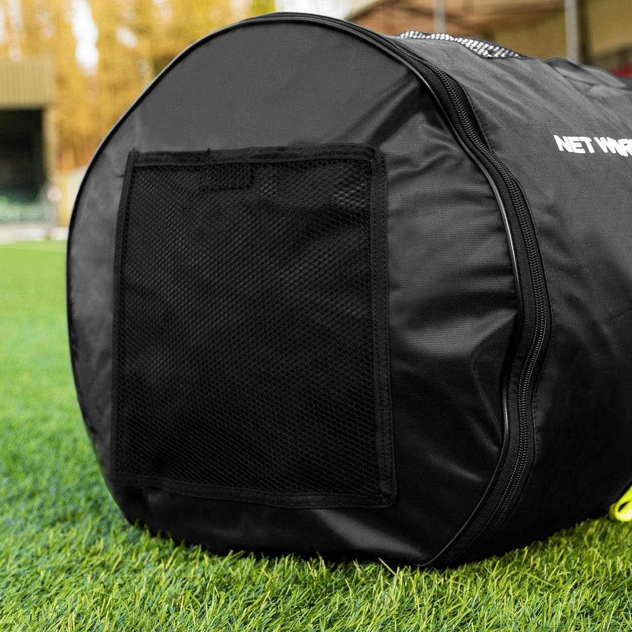 Soccer Net Carry Bag – Stores 2 Full Size Soccer Goal Nets – Side Pockets For Net Accessories