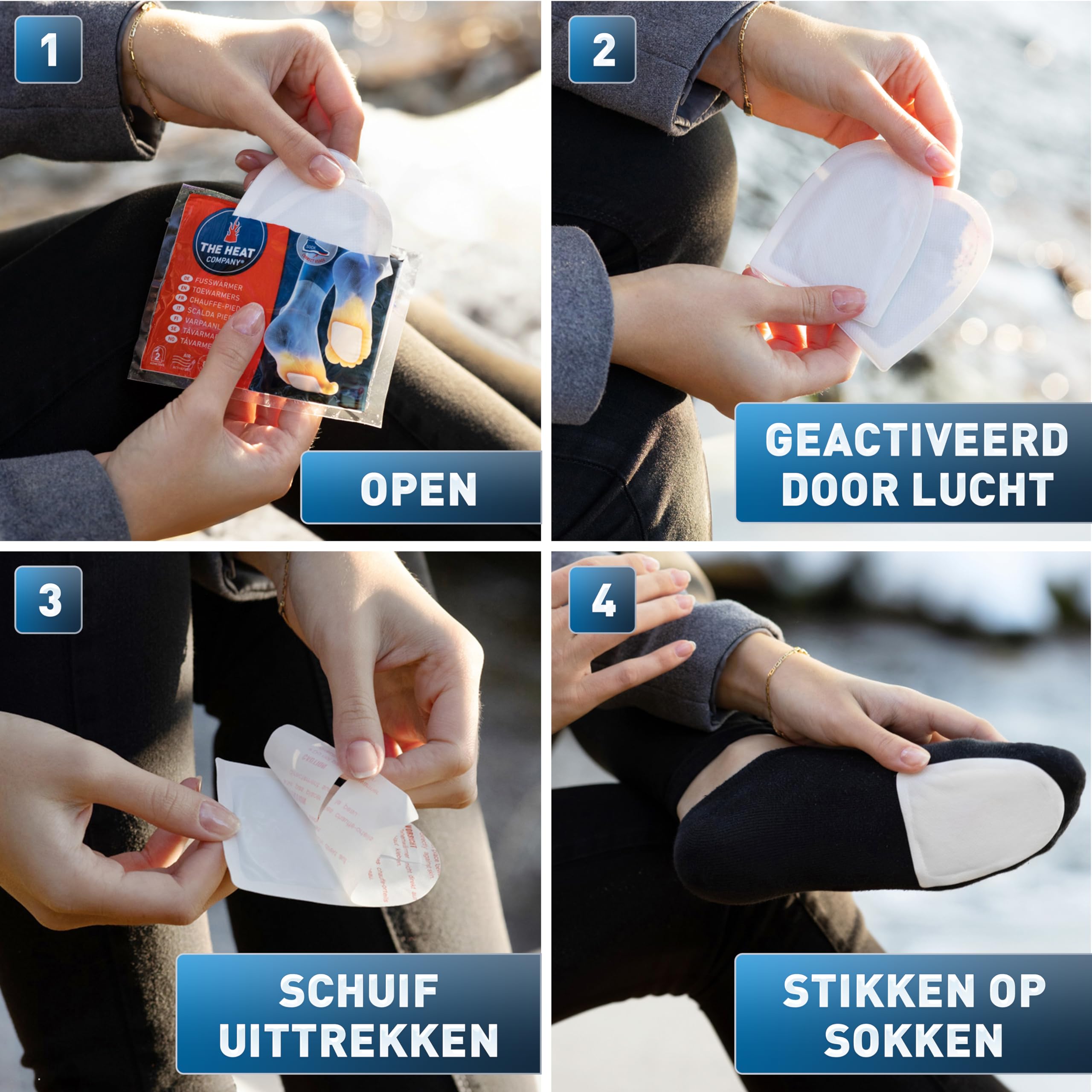 THE HEAT COMPANY voetwarmer - 40 paar - EXTRA WARM - zelfklevend - voetenwarmer - 8 uur warme voeten - klaar voor gebruik - lucht geactiveerd - puur natuurlijk - voor alle maten