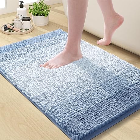 OLANLY Blue Bathroom Mat: Exceptional Comfort and Absorption for Your Bathroom Bliss