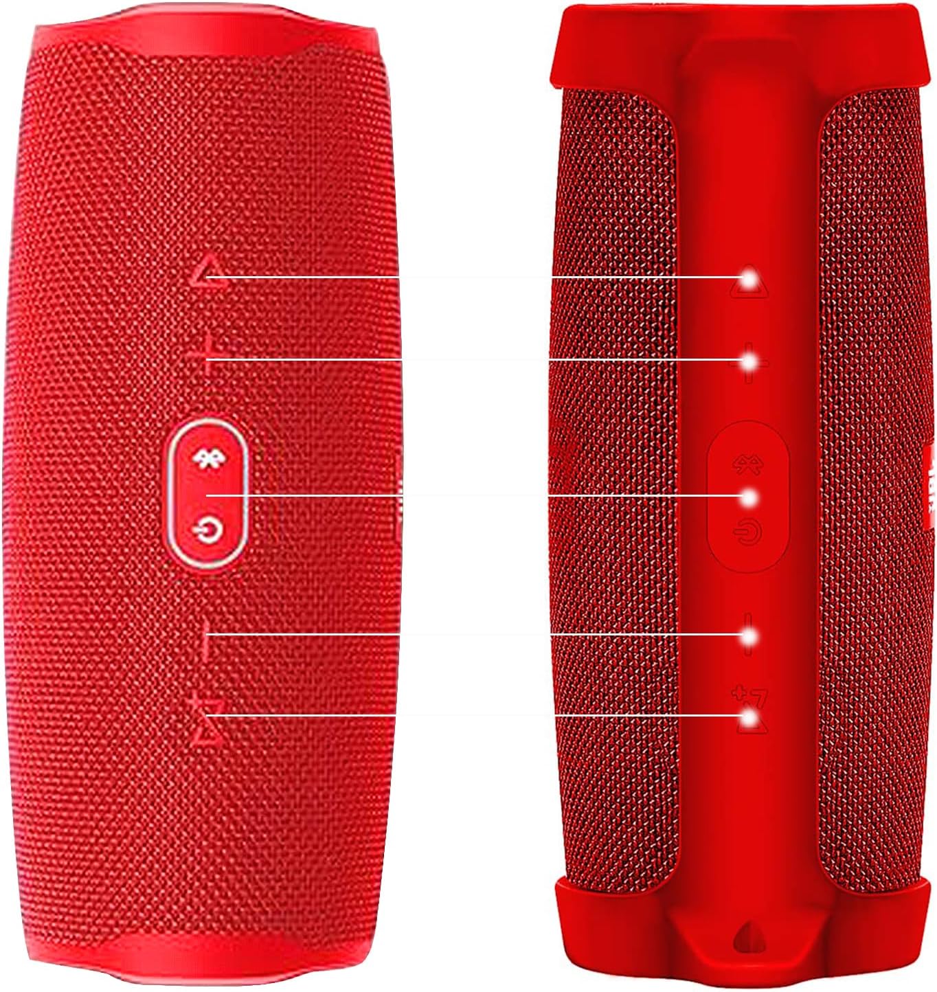 Silicone Case Cover for JBL Charge 4 Portable Waterproof Wireless Bluetooth Speaker, Travel Gel Soft Skin,Waterproof Rubber Carrying Pouch with Strap (Red) - Image 3
