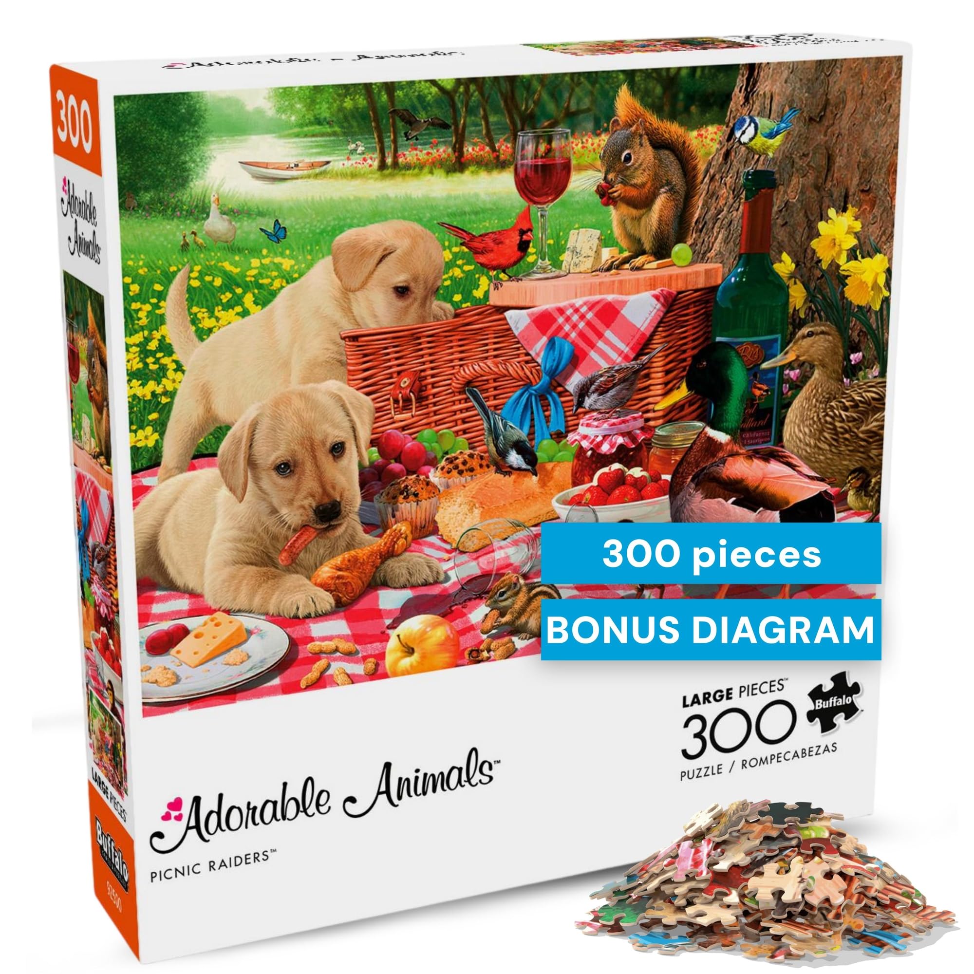 Adorable Animals - Picnic Raiders - 300 Large Piece Jigsaw Puzzle