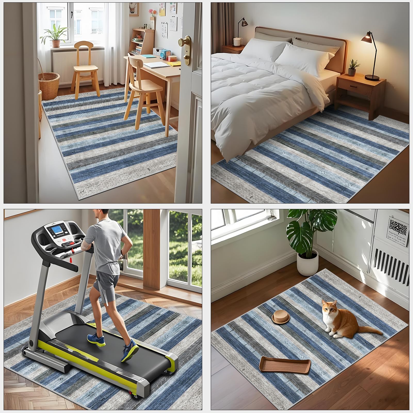 Tappetino Protettivo per Pavimenti Duri Tappeto per Gaming Tappeto Salvapavimento Antiscivolo Tappeto sotto Scrivania Tappetini per Sedia da Ufficio 90 x 140 cm