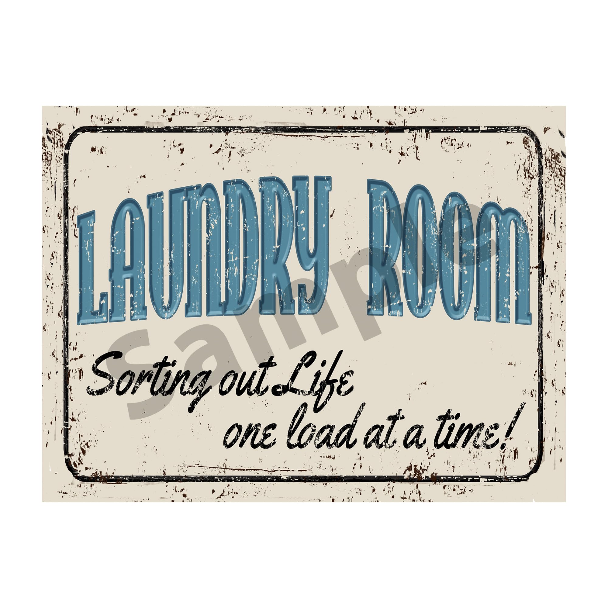 Funny Laundry Metal Sign, Wash Room, Washing Machine, One At A Time (Large A4 280x200mm)