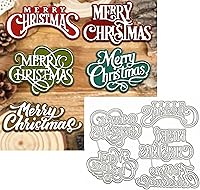 Liyijia Christmas Layers Words Metal Die Cuts - Merry Christmas Frame Stencils for Scrapbooking, Card Making & DIY Crafts 5.43x4.37in