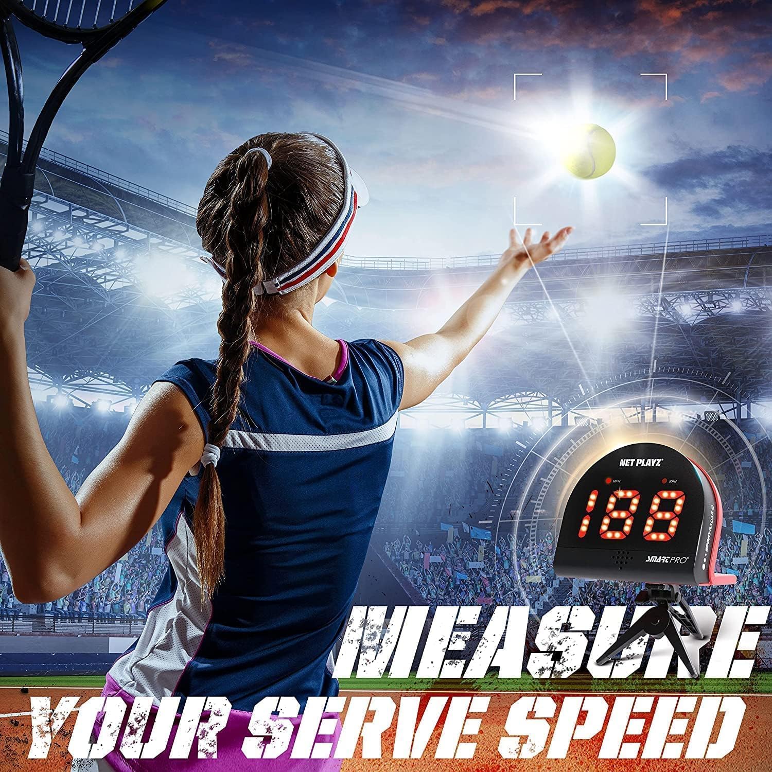 Tennis Radar Guns Speed Sensors Hands-Free - Measure Serve, Racquet & Ball Speed, High Tech Gadget & Gear for Tennis Players - Image 2