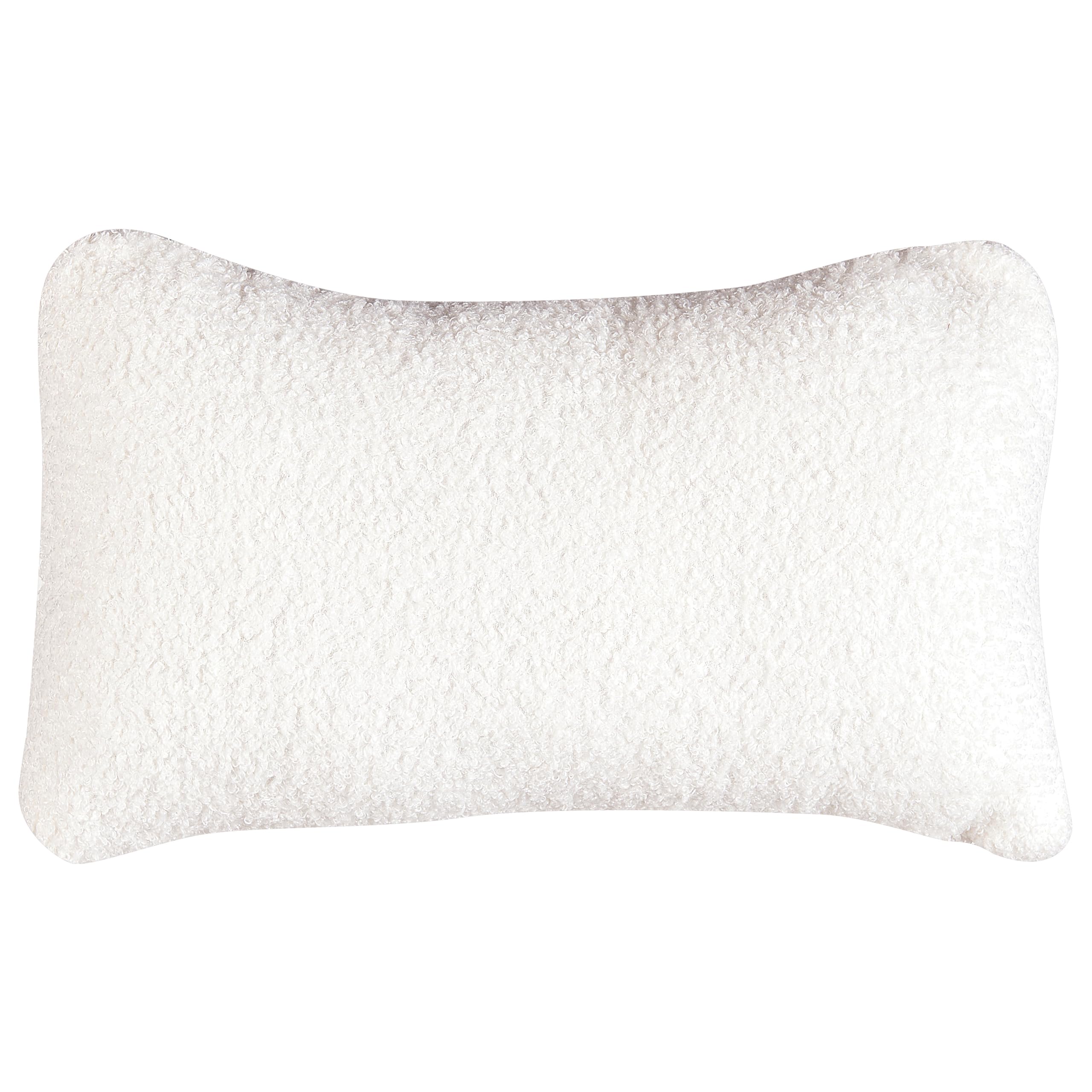 Beliani Wohnzimmer Sessel Gebogene Rückenlehne Glam Design Bouclé Polsterung Schwarze Beine Cremeweiß Otsby