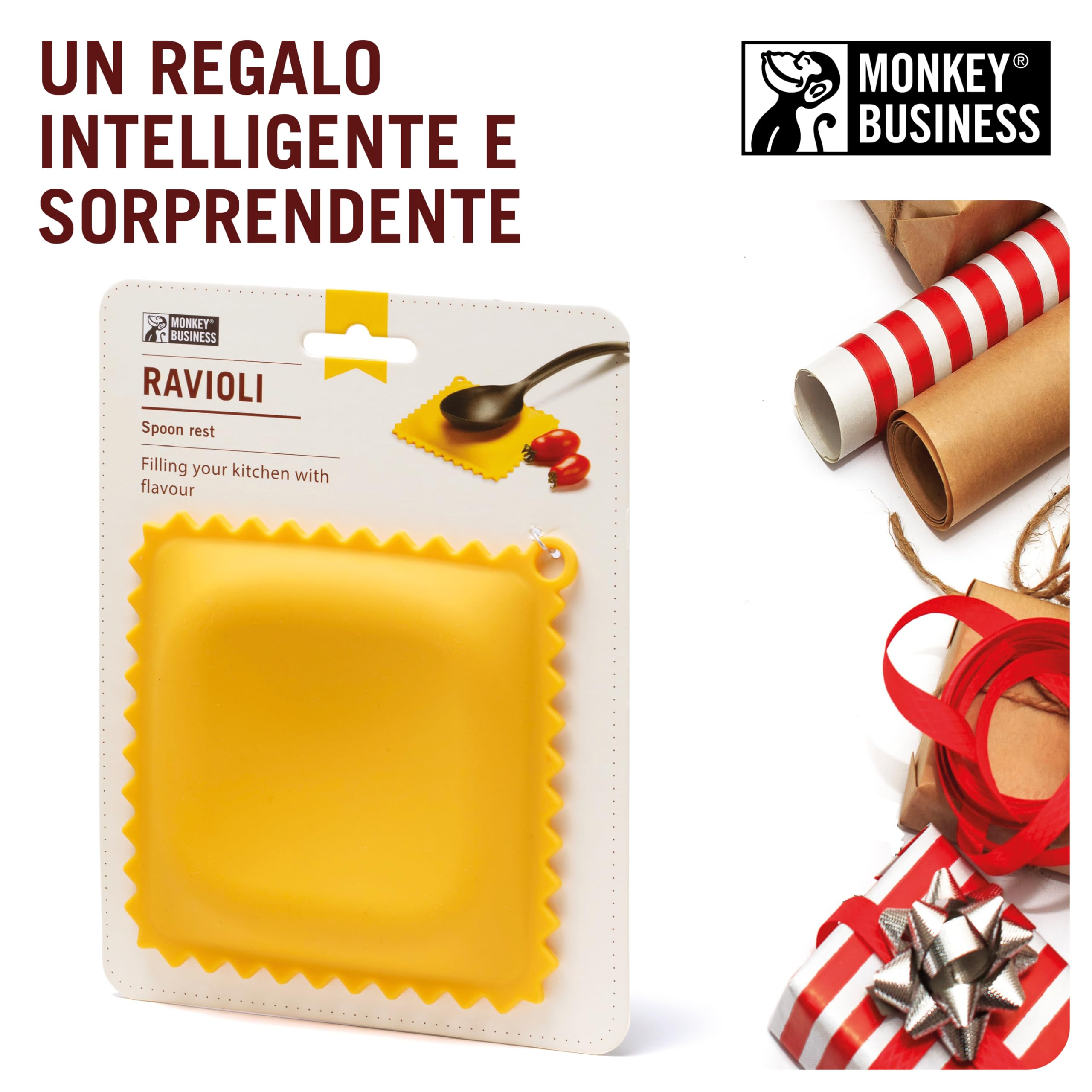 Poggia-Cucchiaio a Forma di Ravioli | Resto del Cucchiaio per Il bancone della Cucina | Fresco e Carini Gadget da Cucina | da Una Collezione di Gadget da Cucina a Forma di Pasta | da Monkey Business