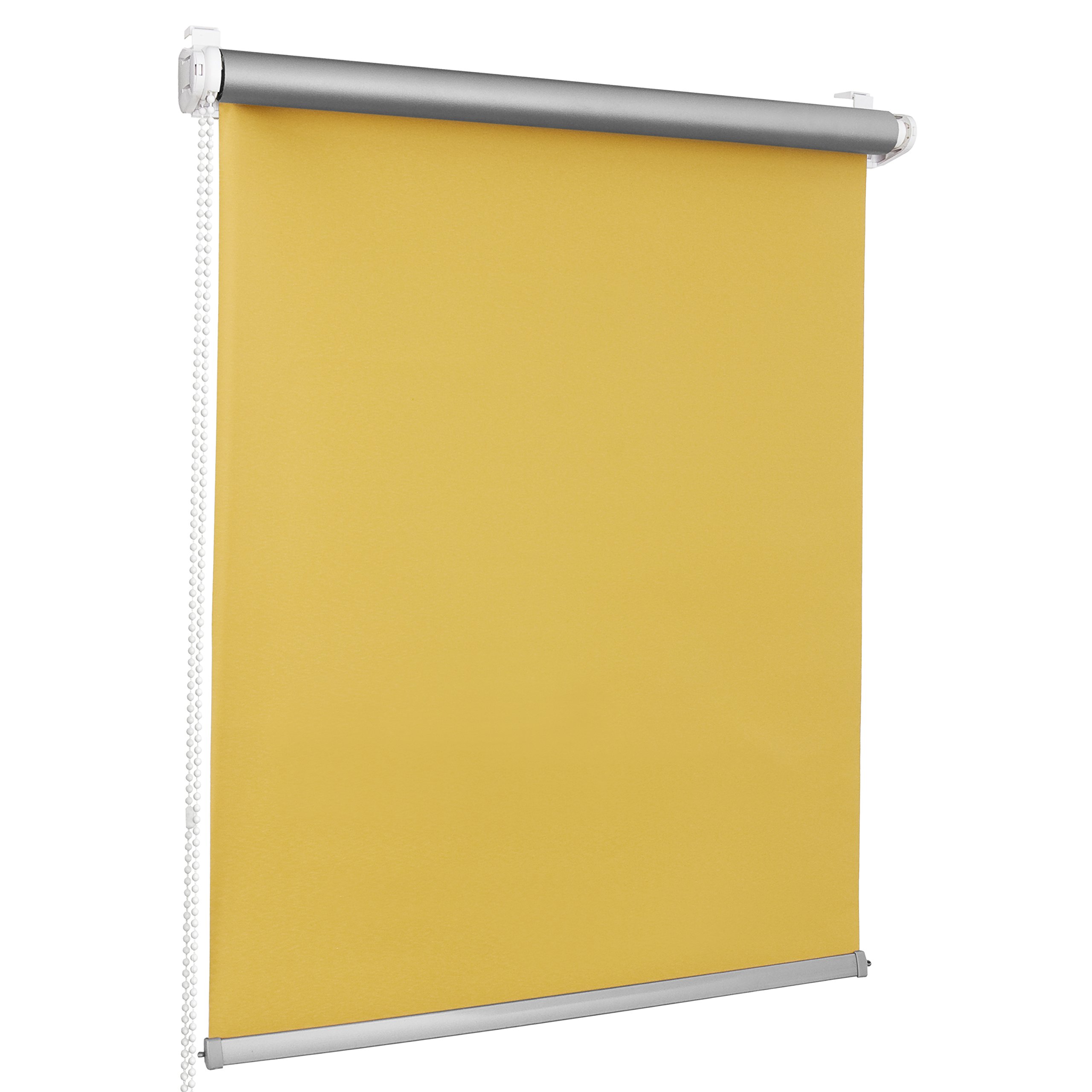 Thermo Verdunkelungsrollo Klemmfix ohne Bohren (120 x 150 cm, Gelb)