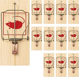 Original Wooden Mouse Traps, 12 Pack, Metal Pedal Design, USA Made