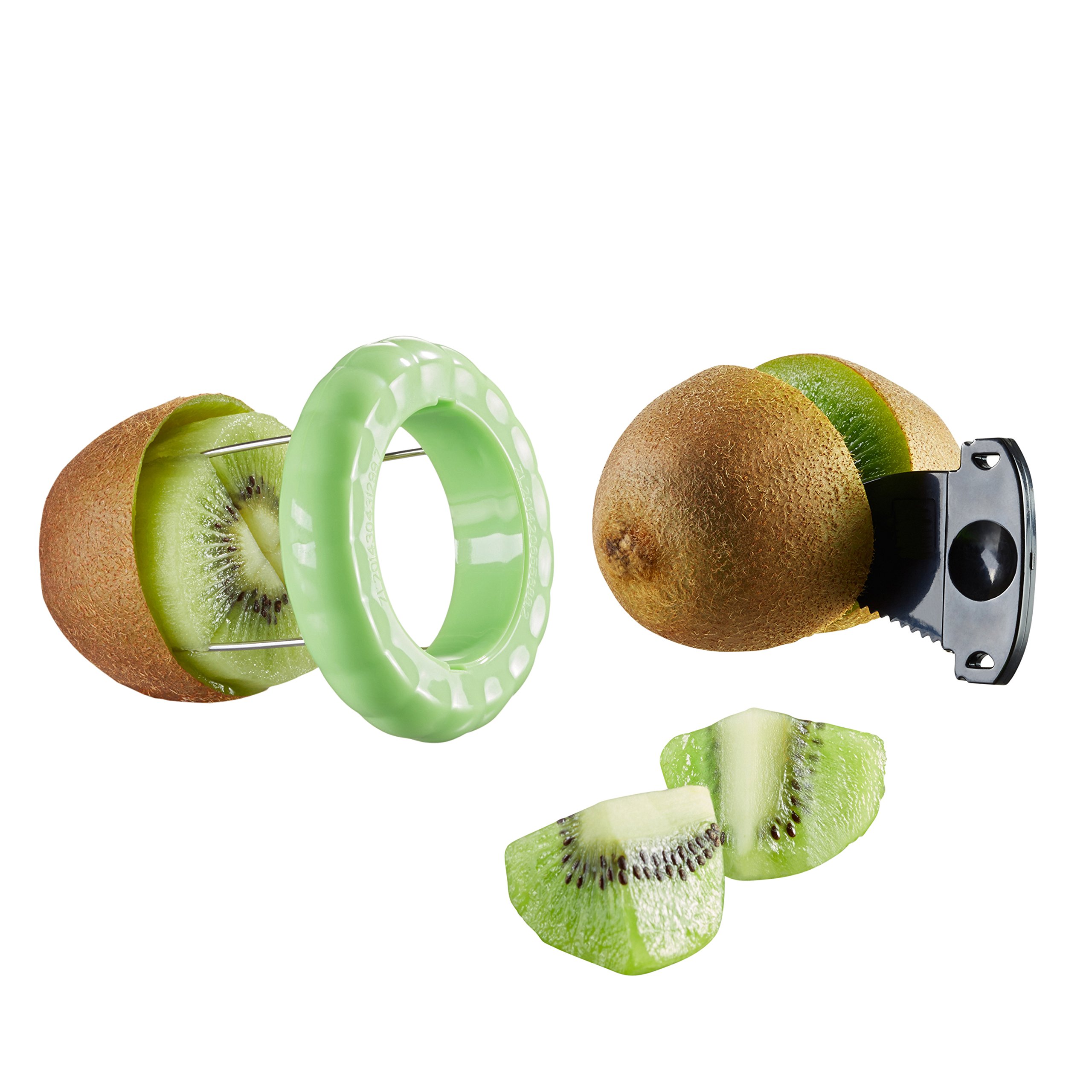 Kiwi Slicer Tool, Draagbare 2-in-1 Kiwi Fruit Dunschiller Kiwi Fruit Dunschiller, Roestvrijstalen Kiwi Fruit Dunschiller met Easy-Grip Handvat