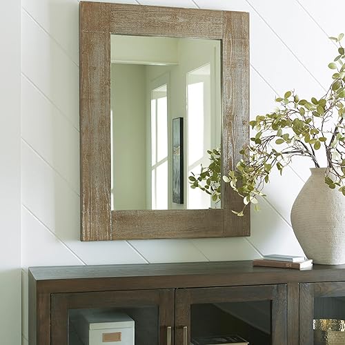 Miniatura 2 de Signature Design by Ashley Waltleigh Farmhouse - Espejo de acento color marrón envejecido