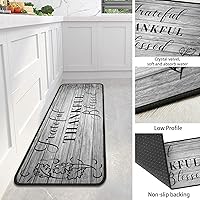 Vista 4 de Grateful Thankful Blessed Kitchen Rugs Set of 2 Grey Non-Slip Kitchen Rug and Mat Cushioned Comfort Kitchen Standing Rug for Kitchen Floor Farmhouse