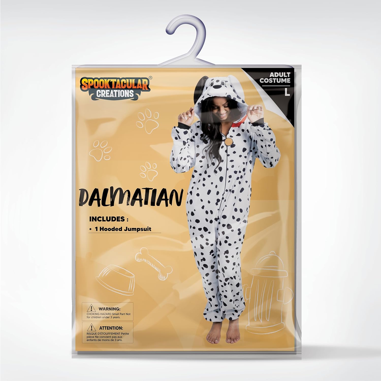 Spooktacular Creations Halloween Dalmatian Unisex Costume, Adult Dalmatian Animal Costume for Halloween Cosplay Party - Image 6