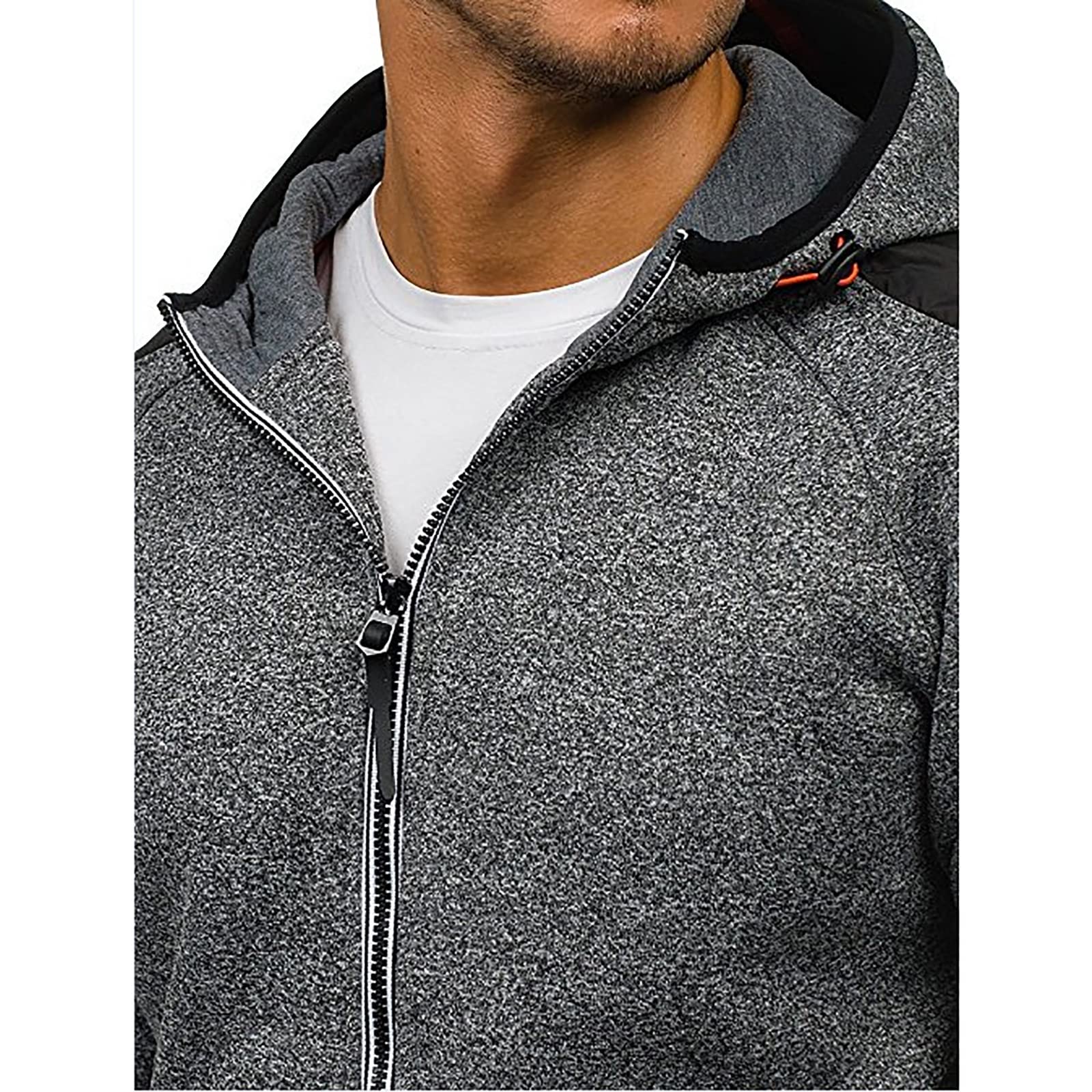 Męska bluza z kapturem na co dzień, sportowa siłownia na świeżym powietrzu Lekkie swetry rozpinane z długim rękawem i sznurkiem, do treningu kulturystycznego Slim Fit Hoody Jacket