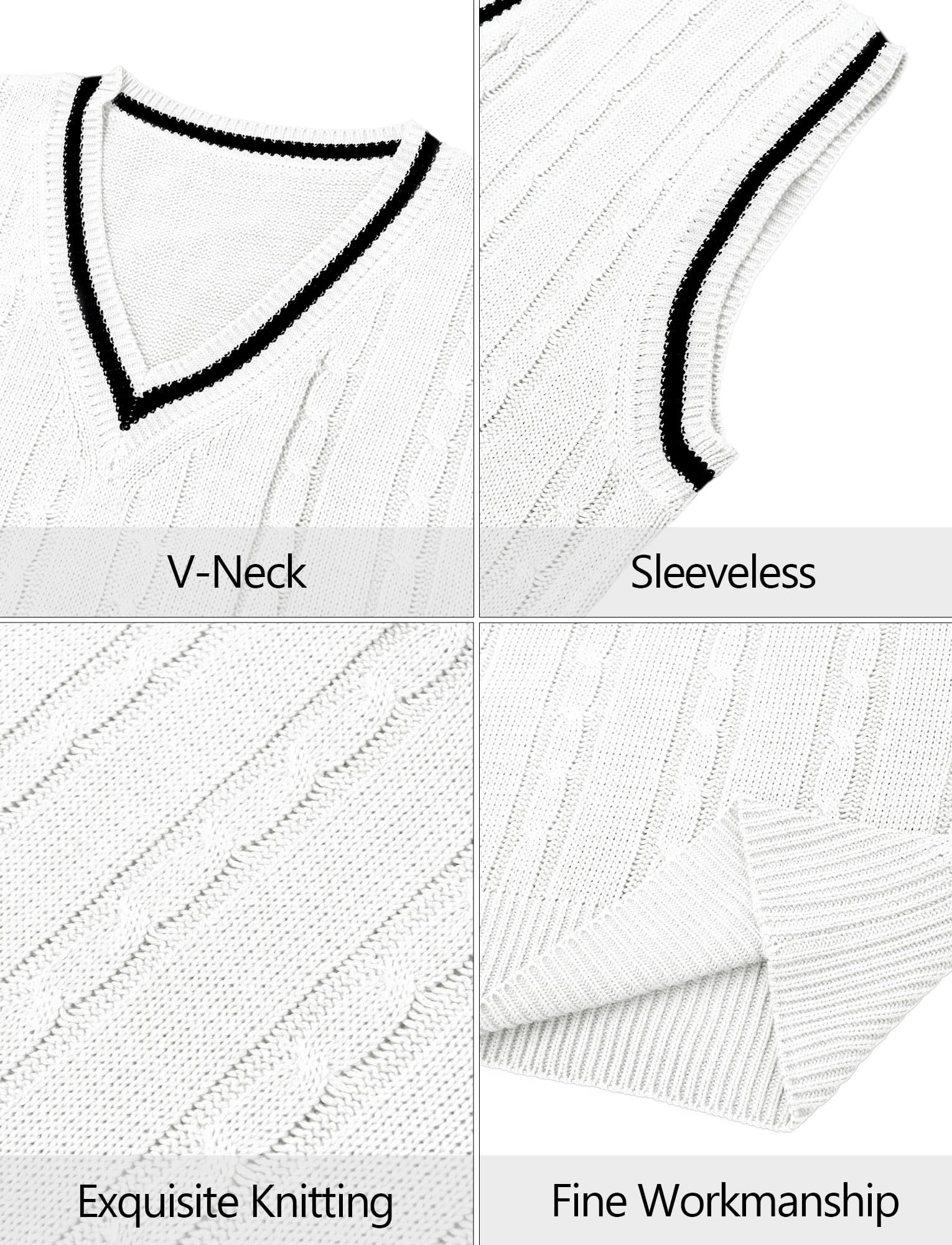 AIEOE - Gilet Tricoté pour Hommes Pull sans Manches Gilets pour Homme Couleur Unie Col en V Pull-Over Essentiel pour Hiver Printemps Automne - S-2XL