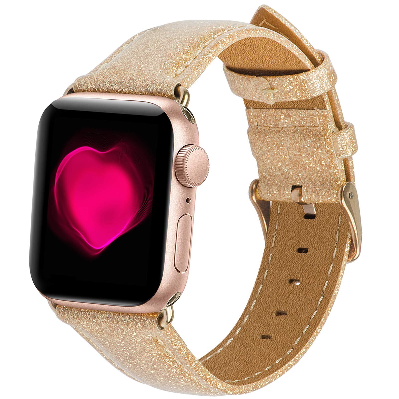 OMECKY Bling Watch Strap Compatible with Glitter Apple Watch Bands Series 6/5 / 4, SE (44mm 40mm) Series 3/2 / 1 (42mm 38mm)