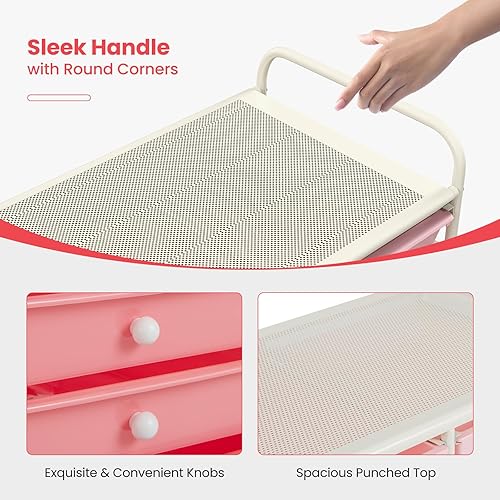 Miniatura 9 de Giantex - Carrito rodante con 15 cajones, organizador para aula, carrito de almacenamiento con ruedas para útiles escolares, de oficina, hogar,