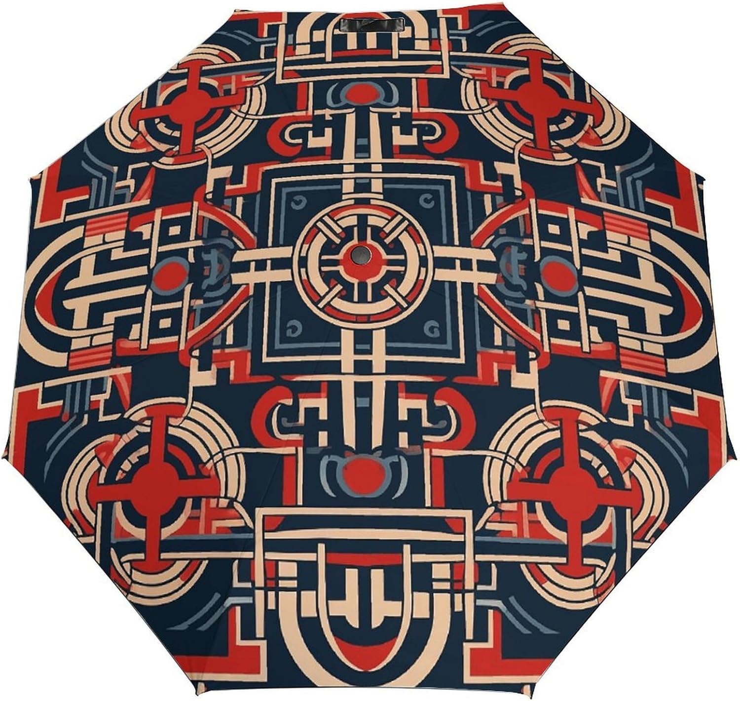 Folding Small Sun Umbrella Red Pattern Windproof Travel Umbrella Lightweight Small And Compact Suit for Pocket