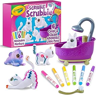 Crayola Scribble Scrubbie Pets - Juego de bañera (2.0, regalo para niños, 3, 4, 5, 6 años)