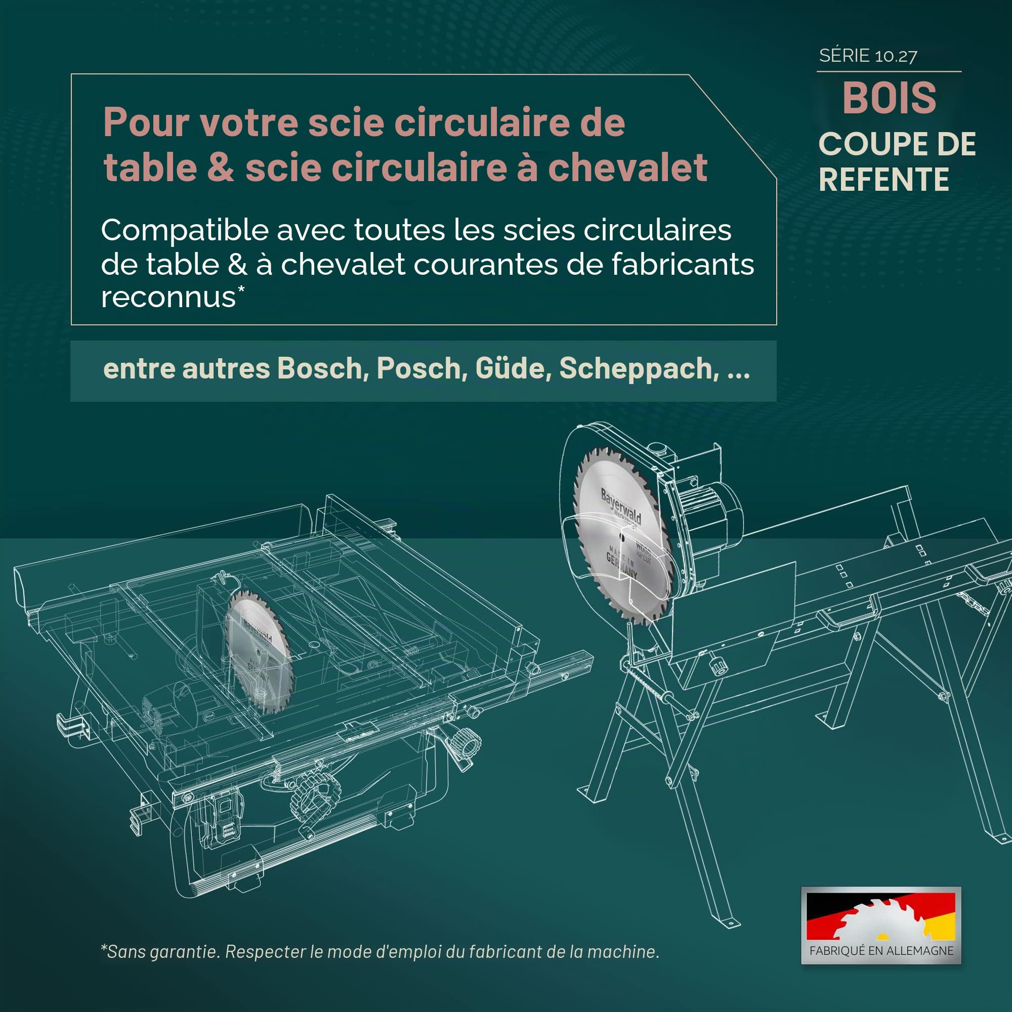 Bayerwald - Lame de scie circulaire CV - Ø 500 mm x 2,5 mm x 30 mm | Dent de loup (56 dents) | Découpes grossières et rapides - Bois de chauffage & Dérivés du bois/Section longitudinale & tran