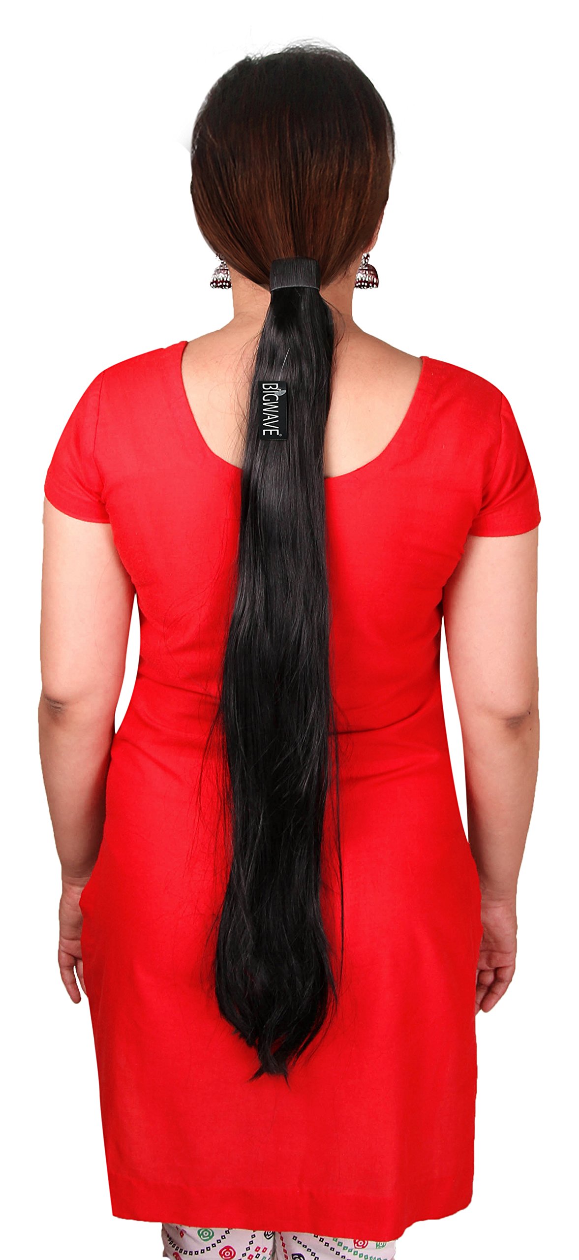 BIGWAVE hair extensions ponytail for women styling wrap around wear for party natural black color 1