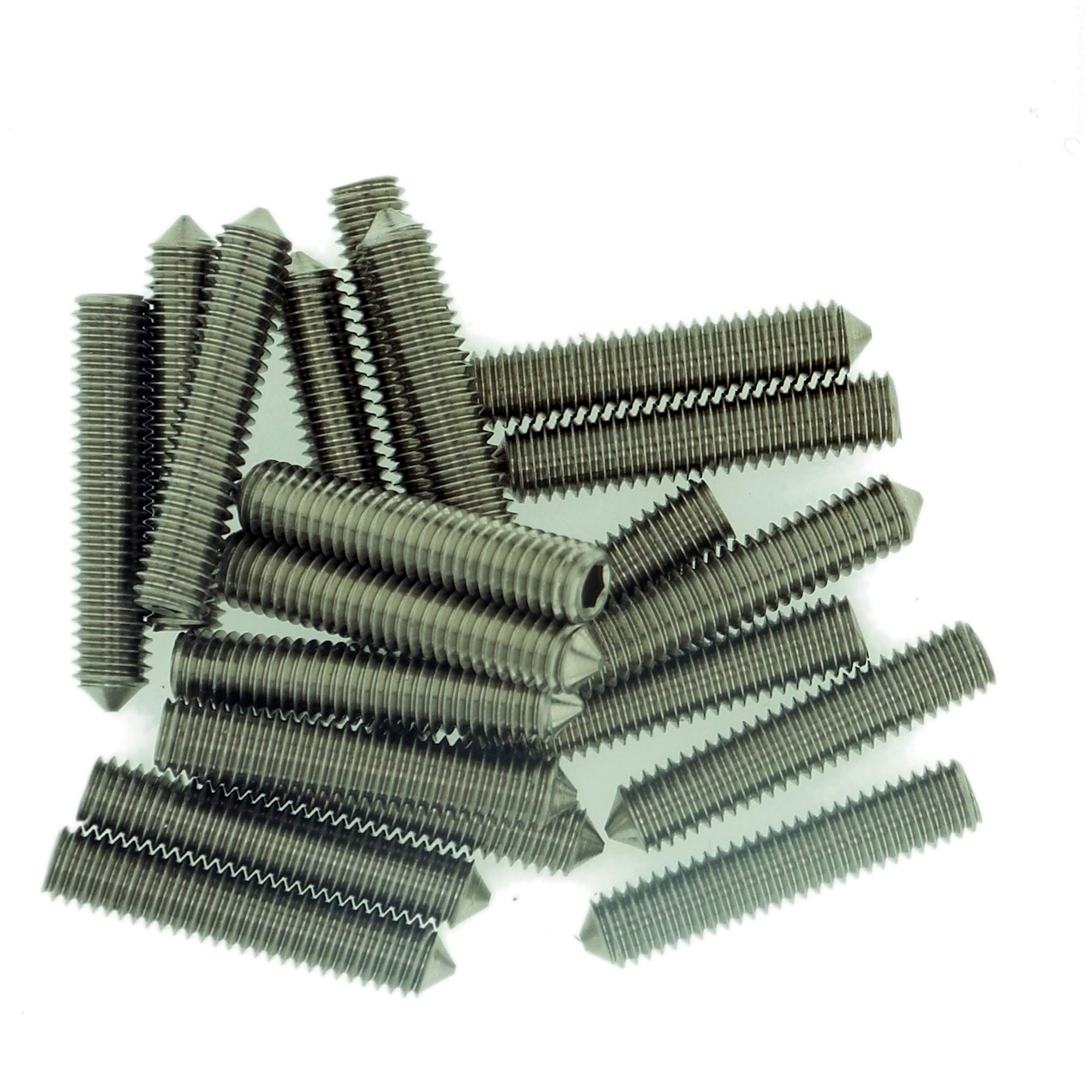 M8 (8mm x 14mm) Hex Socket Grub Screw (Cone Point) - Stainless Steel (A2) (Pack of 20)