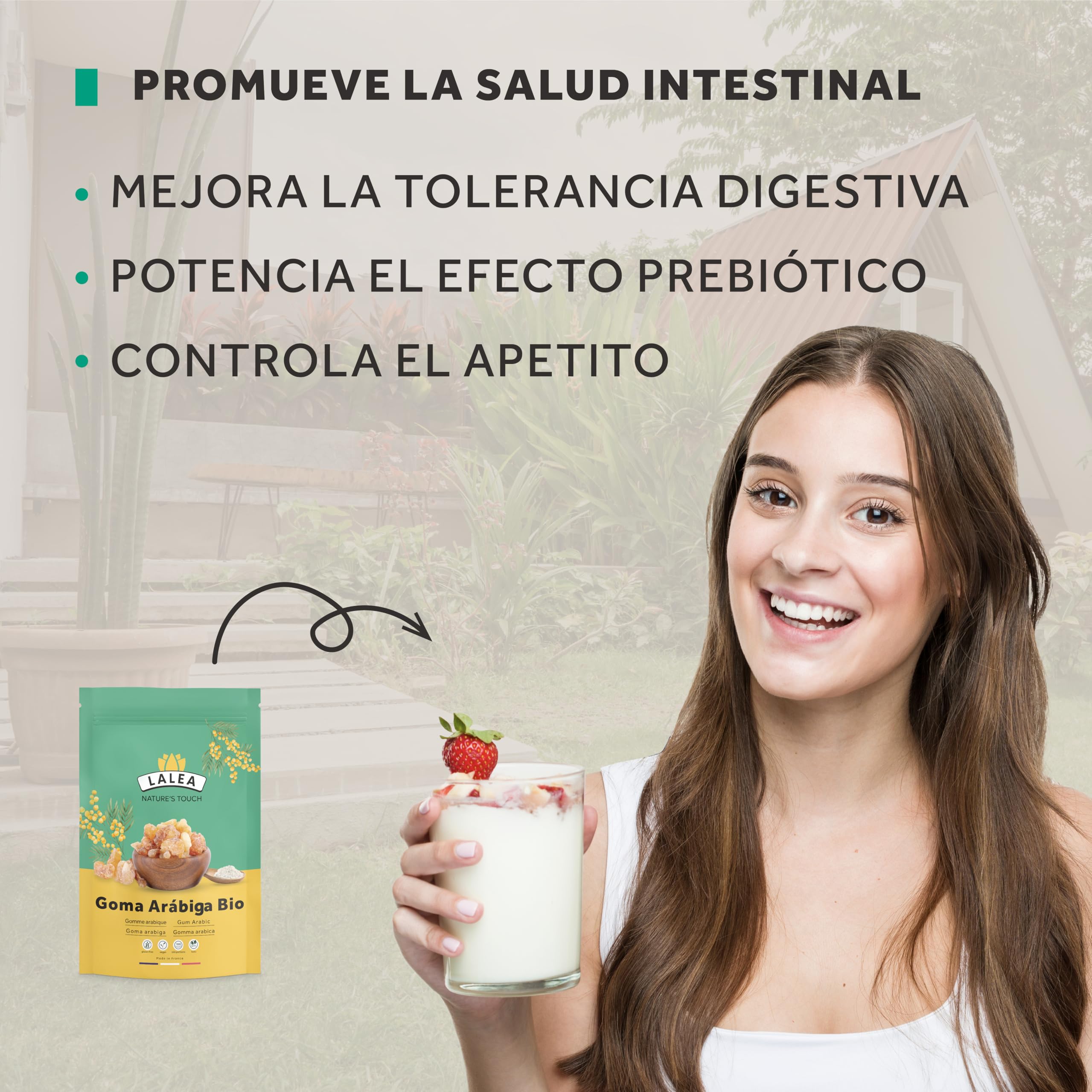 Goma arabiga orgánica en polvo, Goma de acacia bio en polvo fibra soluble 1 Kg, Vegano y Keto, Sin gluten, 90% fibra alimentaria