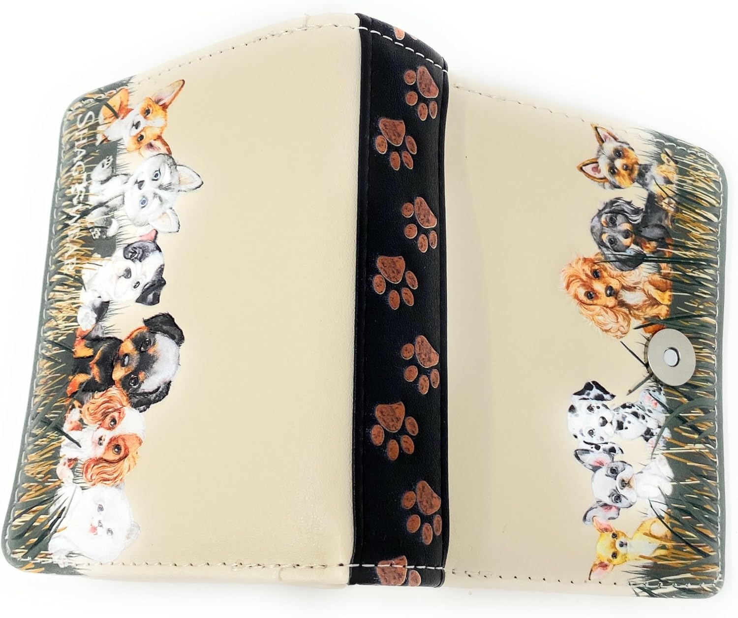 Shag Wear Puppy Love Small Dog Wallet for Women and Teen Girls Vegan Faux Leather Beige 4.5" - Image 4