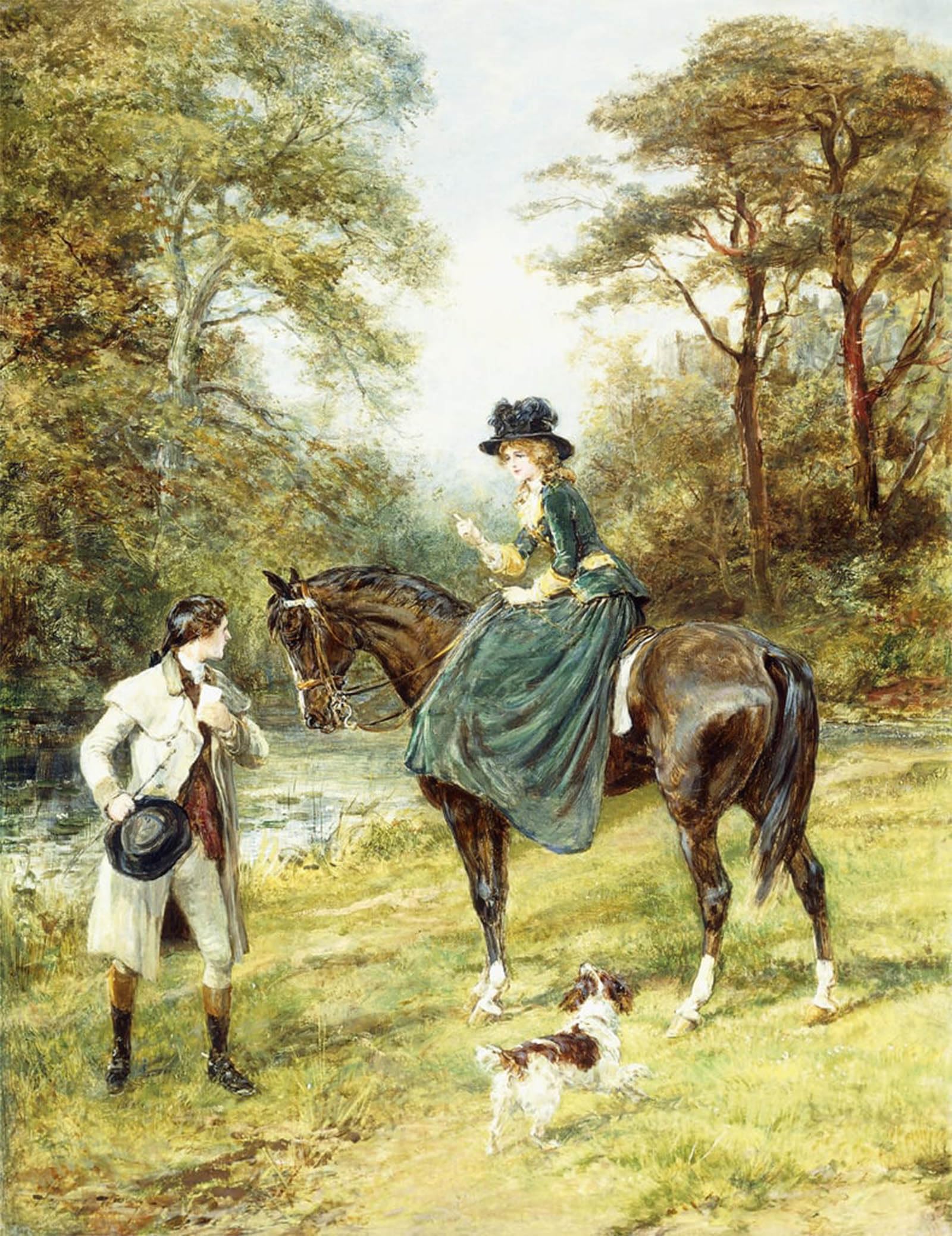 ARTXLXXBN Famous Print Painting Colorful Art Print the Rendez Vous by Heywood Hardy Canvas Art Decorations for Home Decor 60x90cm