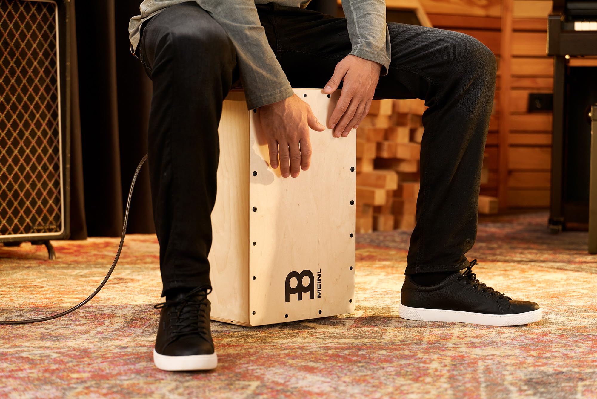 Meinl Percussion Pickup Snarecraft Cajon - Grande Drum Box con Pickup, Rullante e Basso - Superficie di Suono in Betulla del Baltico (PSC100NT)