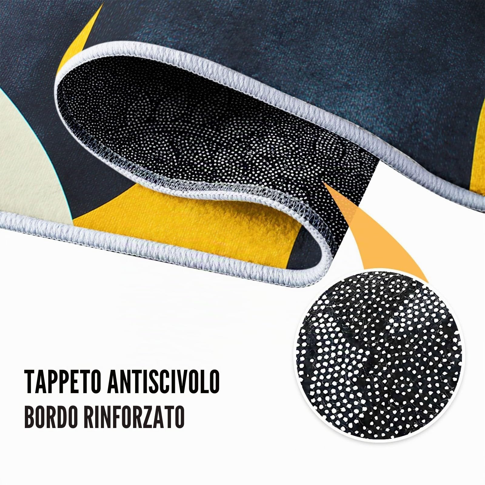 Generico Tappeto Salotto Moderno Pelo Corto - Tappeti Giallo senape grigio antracite Geometria Soggiorno - Tappeti Camera da Letto - Tappeto Salotto Grandi Dimesnioni - 120 x 180cm