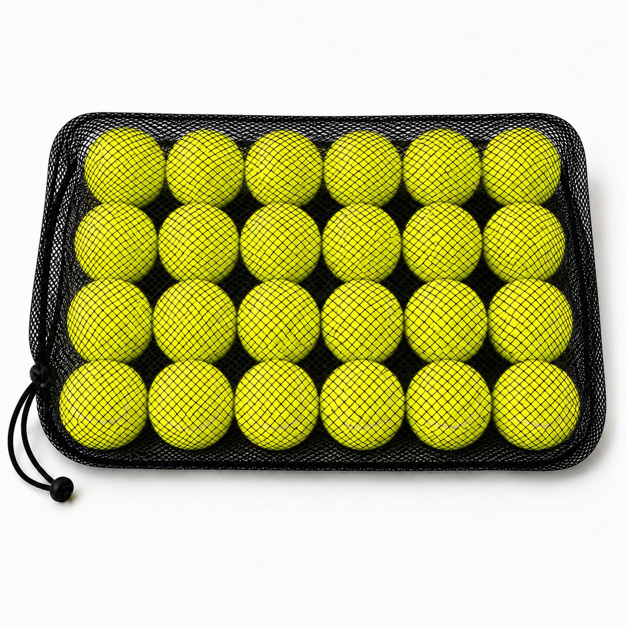 Gaffer 12/24 Pack Tennis Balls Pressure less Training Exercise Tennis Balls with Mesh Carry Bag, Outdoor Practice Training Balls for Tennis Coaching, Sports & Dog Fetch Toy Green 24 Pack