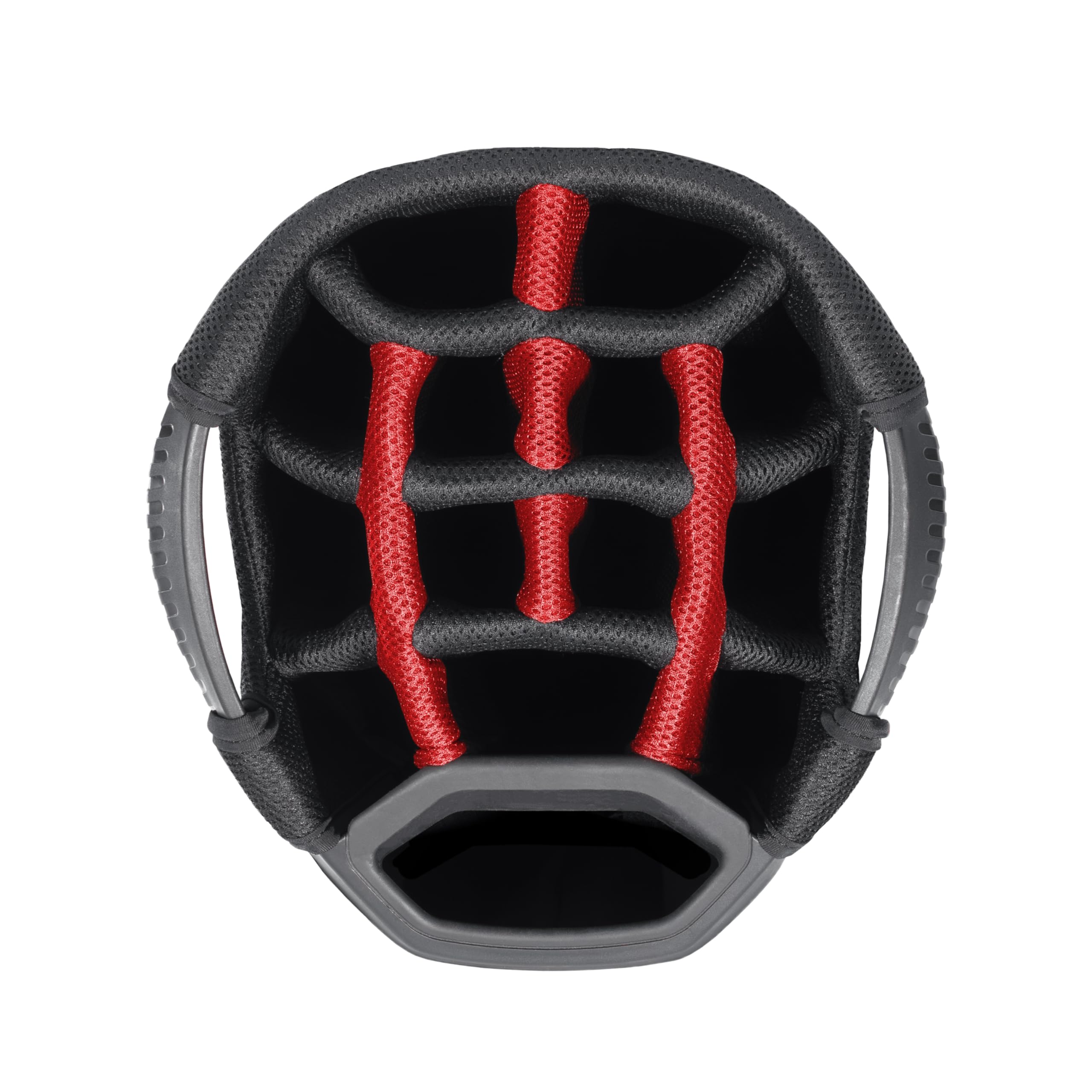 Bag Boy Chiller Pro Golf Cart Bag, 14 Way Top with Full Length Individual Dividers, Rubberized Putter Well, Removable Cooler, 9 Zippered Pockets, Charcoal/Red/Black